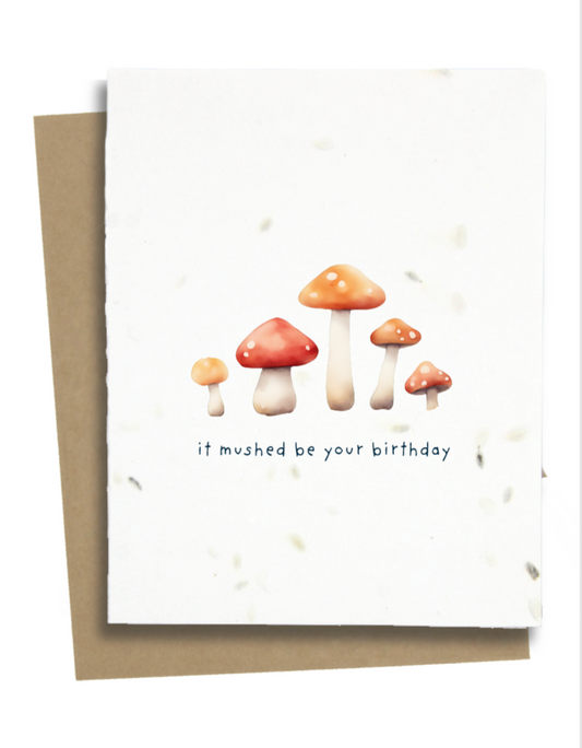 cute mushroom birthday card