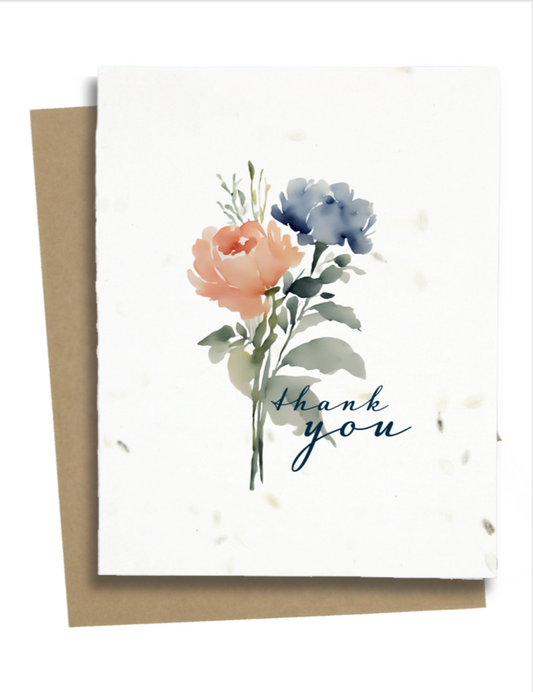 floral thank you card