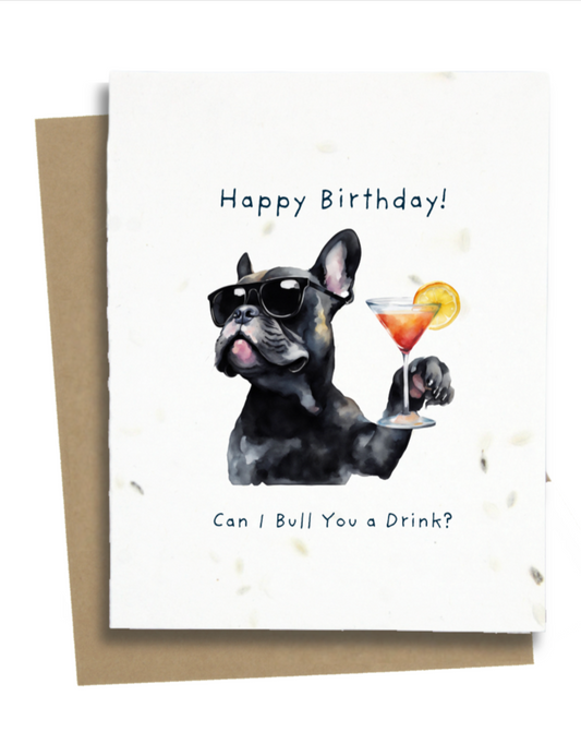 french bulldog birthday card