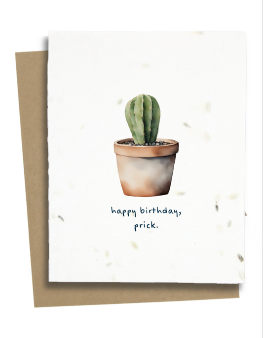 funny happy birthday cactus card