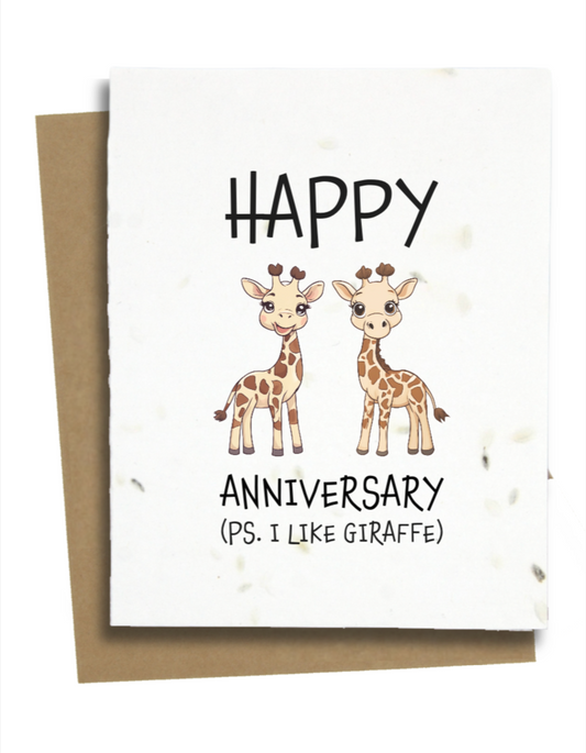 giraffe anniversary card