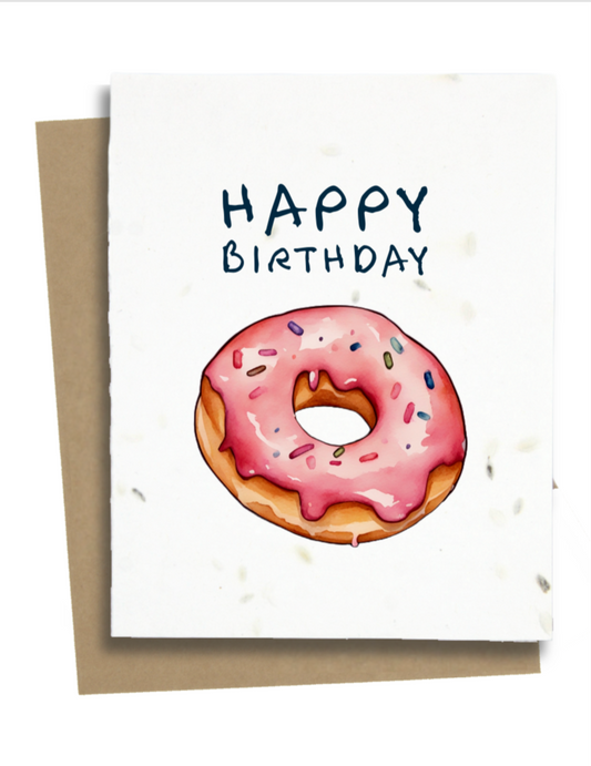happy birthday doughnut card