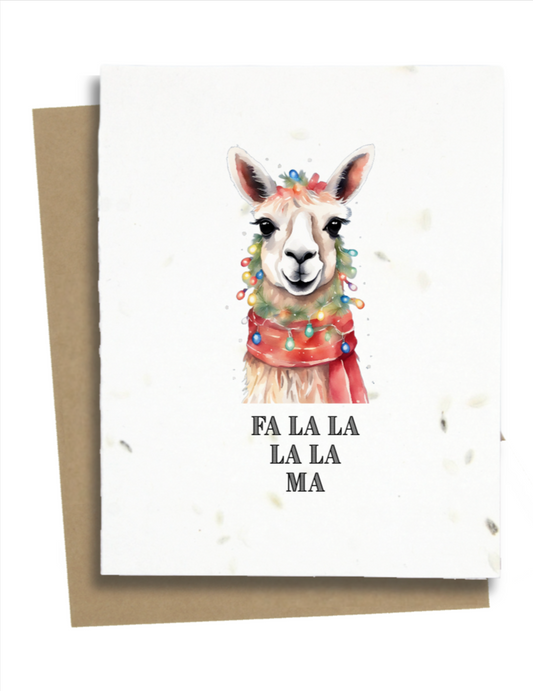 llama christmas card