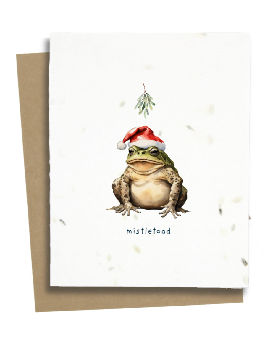 Mistletoad Card Mistletoad Christmas Card - Punny Plantable Greeting Cards – Greet 'n ...
