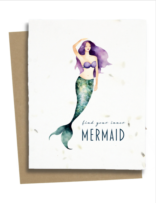 motivational mermaid card