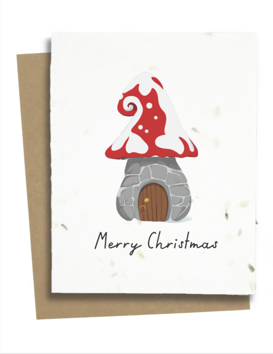 mushroom christmas card