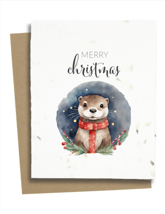 otter christmas card