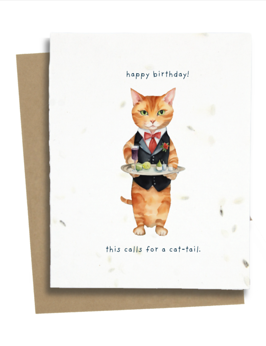punny cat birthday card
