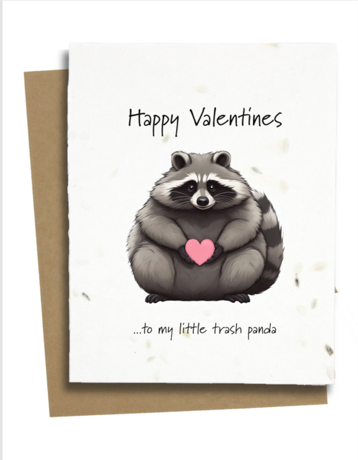 racoon valentines day card