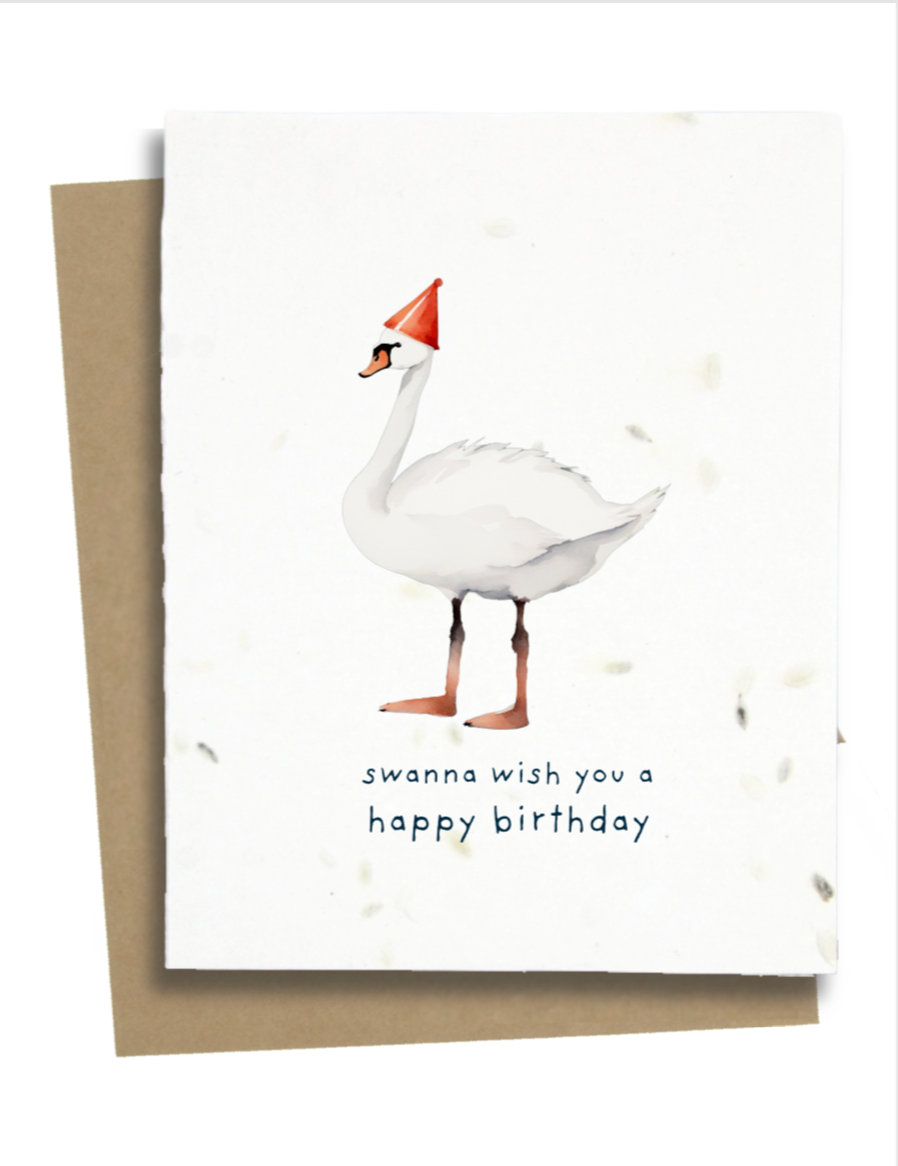swan birthday card