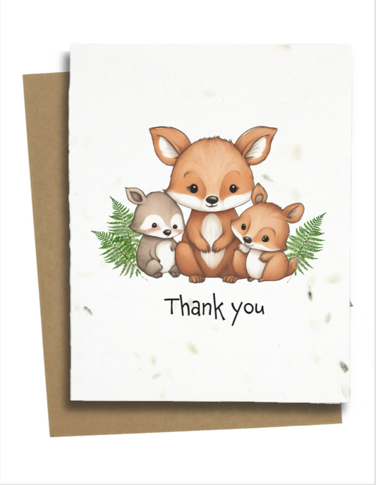 woodland animal thank you cards